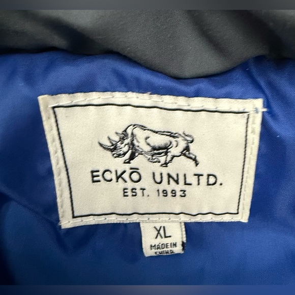 Nice Ecko Unltd Gray Puffer Vest Collared Full Zipper Men’s Size Xlarge - Picture 10 of 12